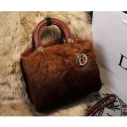 Fake Dior Small Diorissimo Bag Cony Hair D2016 Brown VS01929