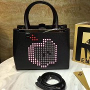 Fake Fendi 2jours Apple Black Tote Bag FB1760 VS00765