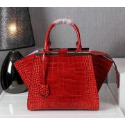 Fake Fendi 3Jours Tote Bag Croco Leather F1131 Red VS03765
