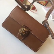 Fake Gucci Animalier Leather Shoulder Bag Brown 412007 VS02281