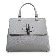 Fake Gucci Bamboo Daily Leather Top Handle Bag 370830 Khaki VS02589