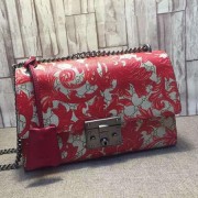 Fake Gucci Padlock Leather Shoulder Bag 409486 Red VS06063