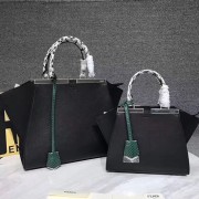 Fake High Quality Fendi 3Jours Tote Bag Black Original Leather F280501 VS09744