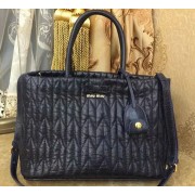 Fake Imitation miu miu Matelasse Nappa Leather Tote Bag RN1096 Royal VS01189