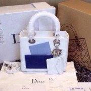 Fake Lady Dior Bag Original Lambskin Leather CD0013 White VS08626