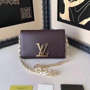 Fake Louis Vuitton Smooth Calfskin Chain Louise GM Coffee M94335 VS02829
