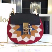Fake Luxury Chloe Drew Small Suede and Leather Shoulder Bag 290970 VS02600