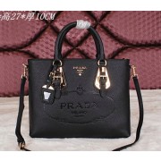 Fake Prada Calfskin Leather Tote Bag BN2645 Black VS06691