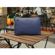 Fake Prada Grainy Leather Clutch P66233 Blue VS09332