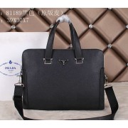 Fake Prada Saffiano Leather Briefcase 81169 Black VS05573