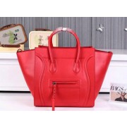 Fake Quality Celine Luggage Phantom Shopper Bags Ferrari Leather CL3341 Red VS08490