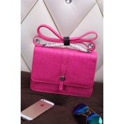 Fake Replica Hermes Ostrich Leather Flap Shoulder Bag H8075 Rose VS02099