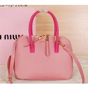 Fake Replica miu miu Madras Goat Leather Top Handle Bag RL1122 Pink VS02576
