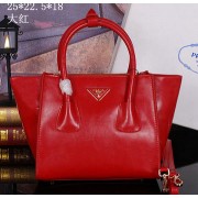 Fake Replica Prada Bright Leather Tote Bag BN2625 Red VS07937