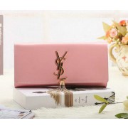 Fake Saint Laurent Classic Monogramme Tassel Patent Clutch Y5485 Pink VS09658