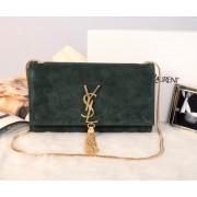 Fake YSL Monogramme Cross-body Shoulder Bag Suede Leather Y311214 Green VS05270