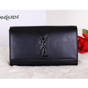 Fake Yves Saint Laurent Belle De Jour Calf Leather Clutch Y7143 Black VS00463