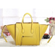 Fashion Celine Luggage Phantom Square Tote Bag 3341 in Yellow Clemence Leather VS06279