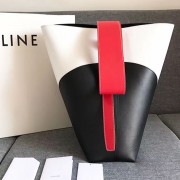 Fashion Celine Twisted Cabas Black and White Smooth Calfskin C14041 VS08507