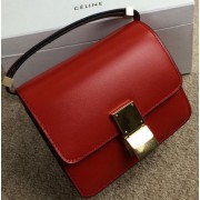 Fashion Fake Celine Classic Box mini Flap Bag Smooth Leather C11041 Red VS01845