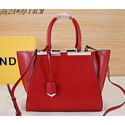 Fashion Fendi 3Jours Tote Bag Calfskin Leather F2358 Burgundy VS09201