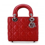 Fashion Lady Dior Bag Nano Bag Red Original Leather D44552 Gold VS03075