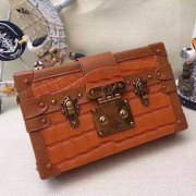 Fashion Louis Vuitton Crocodile Brillant Petite Malle N91994 Brown VS00442