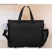Fashion Replica PRADA Grained Leather Business Briefcase 8076 Black VS01564