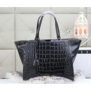 Fendi 2Jours Tote Bag Croco Leather 8BH272 Black VS07590