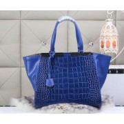Fendi 2Jours Tote Bag Croco Leather 8BH272 Royal VS08641