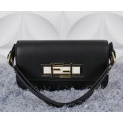 Fendi 3BAGUETTE Two-Tone Calfskin Clutch 8BR720 Black VS05997
