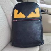 Fendi BUGGIES BACKPACK Litchi Leather FD20541 Black VS08002