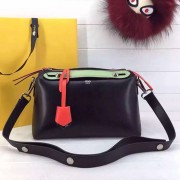 Fendi By The Way Small Boston Bag Original Leather Black&Green FD0805 VS00004