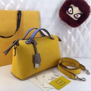 Fendi By The Way Small Boston Bag Original Leather Yellow FD0805 VS00438