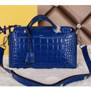 Fendi Fall Winter 2015 Tote Bags Croco Leather F2350 Blue VS00737
