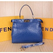 Fendi Icoic Peekaboo Bag Original Ostrich Leather F8244 Royal VS02865