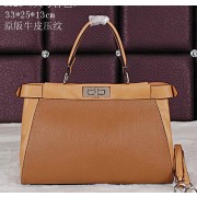 Fendi Icoic Peekaboo Bag Saffiano Leather FD8928L Apricot VS02817