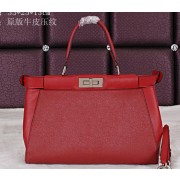 Fendi Icoic Peekaboo Bag Saffiano Leather FD8928L Burgundy VS06364