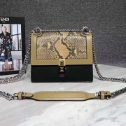 Fendi Kan I Small Mini Bag in Two-tone Leather and Python 8M03811 VS01980