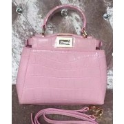 Fendi mini Peekaboo Bag Croco Leather F30320 Pink VS03422