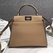 Fendi Peekaboo Tote Bag Beige Original Leather F280503 VS00504