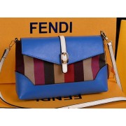 Fendi Pequin Large Canvas Clutch 8M2688 Blue VS07977