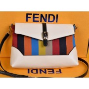 Fendi Pequin Large Canvas Clutch 8M2688 White VS05906