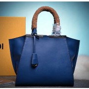 Fendi Petite 3Jours Tote Bag Calfskin Leather 8BH279 Blue VS08195