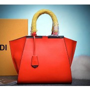Fendi Petite 3Jours Tote Bag Calfskin Leather 8BH279 Orange VS07253