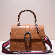 Gucci Bamboo Croco Leather Top Handle Bag 409828 VS09844