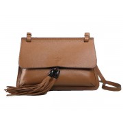 Gucci Bamboo Daily Leather Flap Shoulder Bag 370826 Brown VS07352