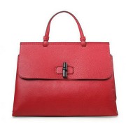 Gucci Bamboo Daily Leather Top Handle Bags 370830 Red VS03710