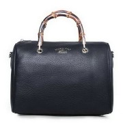 Gucci Bamboo Shopper Original Leather Boston Bag 353124 Black VS06620