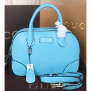 Gucci Bright Diamante Leather Top Handle Bags 354224 Light Blue VS08829